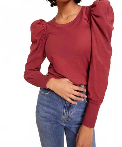 NATION LTD ROMY LONG SLEEVE TOP IN CURTAIN CALL