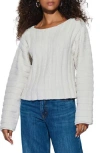 Nation Ltd Ronan Rib Cotton Blend Velour Sweater In Porcelain