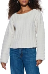 Nation Ltd Ronan Rib Cotton Blend Velour Sweater In Porcelain