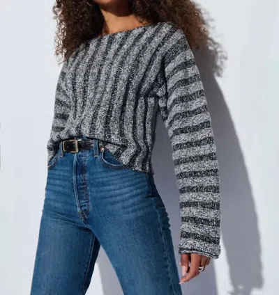NATION LTD RONAN SWEATER IN MARLED BLACK