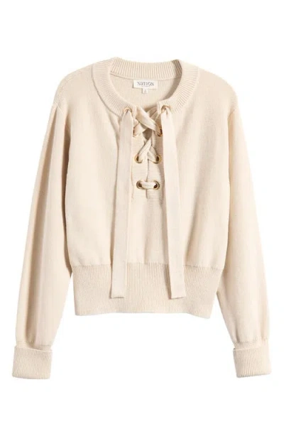 Nation Ltd Rory Pima Cotton Sweater In Parchment