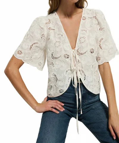 Nation Ltd Rosalyn Tie Front Top In White