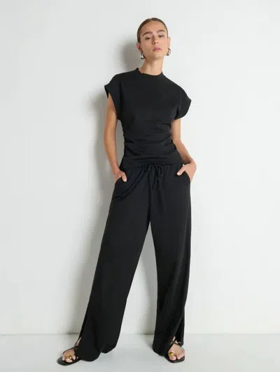 Nation Ltd Rosetta Wide Leg Pants In Jet Black