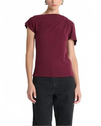 Nation Ltd Rosie Knot Top In Port In Brown