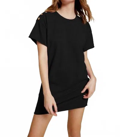 Nation Ltd Rowan Snap Detail Mini Dress In Black