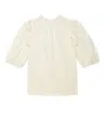 Nation Ltd Roya Ruched Neck Top In Porcelain In White