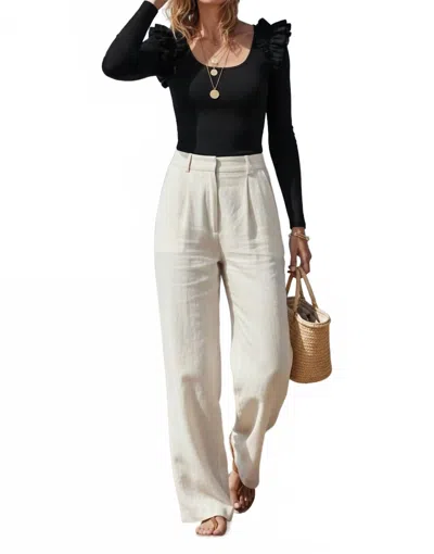 Nation Ltd Rya Poplin Ruffle Top In Jet Black