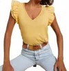 Nation Ltd Rylan Contrast Ruffle Top In Daisy In Yellow