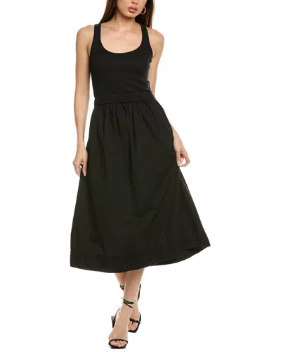 Nation Ltd Sadelle Clean Combo Midi Dress In Black