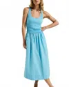 Nation Ltd Sadelle Clean Combo Midi Dress In Day Dream In Blue