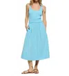 Nation Ltd Sadelle Clean Combo Midi Dress In Day Dream In Blue