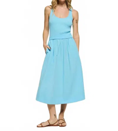 Nation Ltd Sadelle Clean Combo Midi Dress In Day Dream In Blue