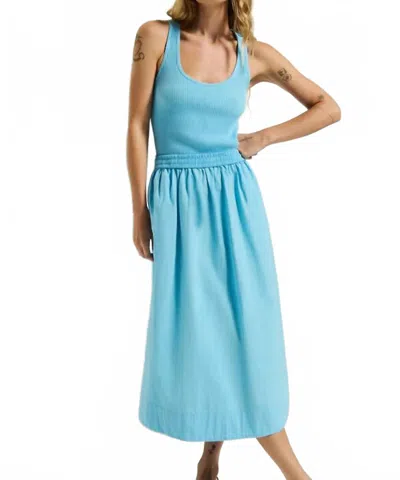 NATION LTD SADELLE CLEAN MIDI DAY DRESS IN DAY DREAM