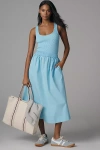 Nation Ltd Sadelle Clean Combo Midi Dress In Day Dream