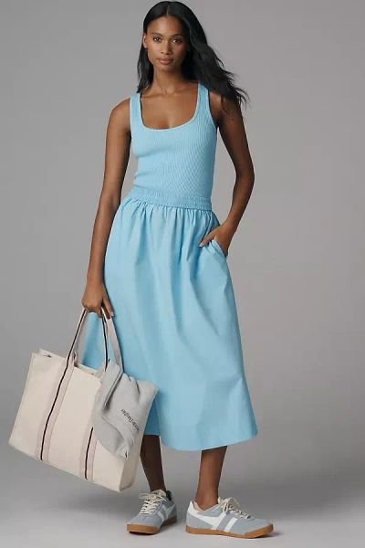 Nation Ltd Sadelle Clean Midi Day Dress In Day Dream In Blue