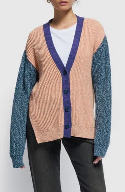 NATION LTD NATION LTD SADIE COLORBLOCK MARLED COTTON CARDIGAN