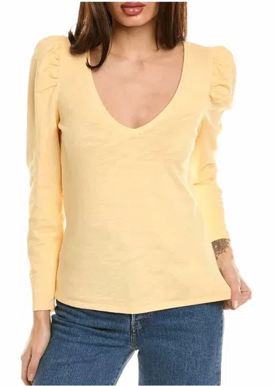 Nation Ltd Saige V-neck Top In Post It Yellow