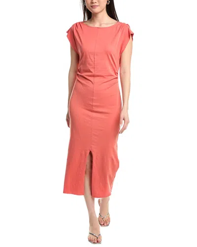 Nation Ltd Salma Pleated Midi Dress In Orange