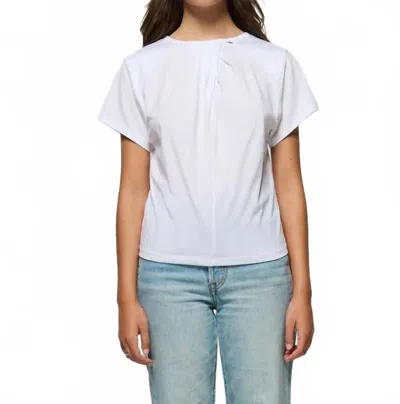 Nation Ltd Salonie Pleated Tee In White In Red