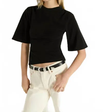 Nation Ltd Samara Shirred Top In Jet Black