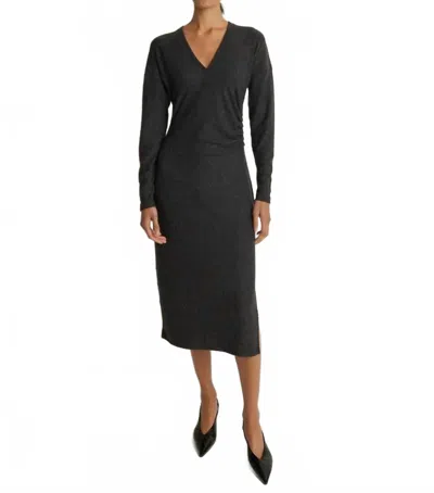 Nation Ltd Sandrine Midi Dress In Heather Charcoal In Black