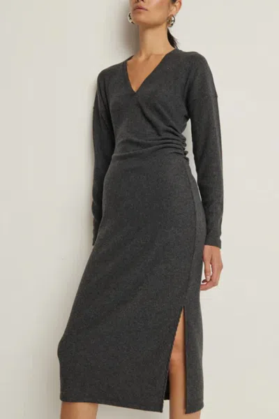 Nation Ltd Sandrine Midi Dress In Heather Charcoal In Gray