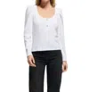 Nation Ltd Sannia Scoop Neck Cotton Henley In White