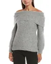Nation Ltd Serena Off-shoulder Alpaca-blend Sweater In Gray