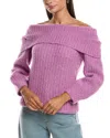 Nation Ltd Serena Off-shoulder Alpaca-blend Sweater In Pink