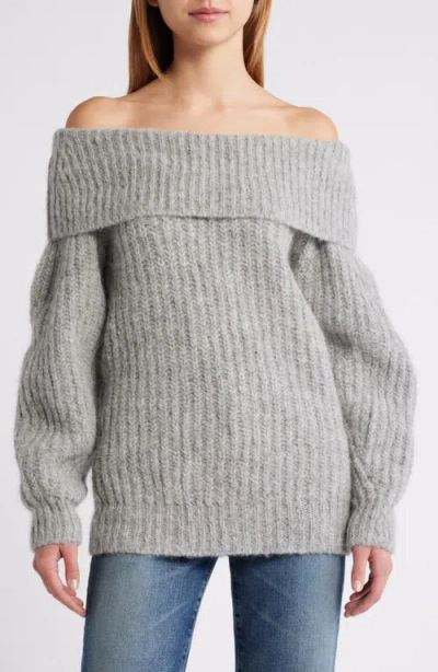 Nation Ltd Serena Off The Shoulder Sweater In Dove Gray Heather