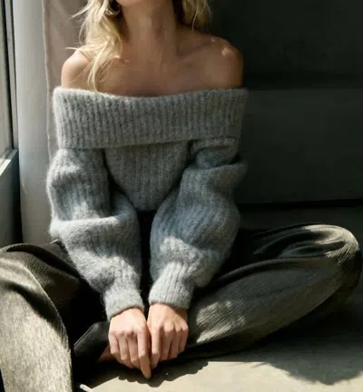 Nation Ltd Serena Off-shoulder Sweater In Dove In Gray