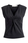 Nation Ltd Shelly Twist Front Sleeveless Top In Jet Black