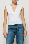 Nation Ltd Shelly Twist Front Sleeveless Top In White