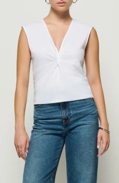 Nation Ltd Shelly Twist Front Sleeveless Top In White