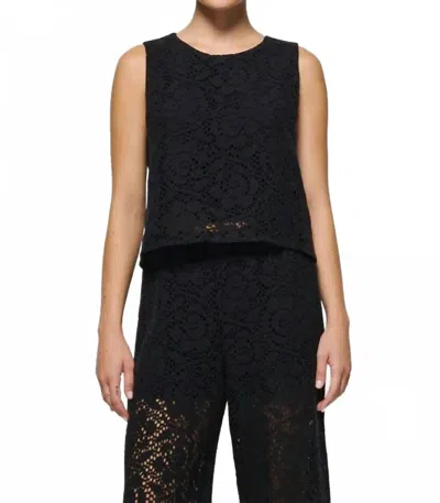 NATION LTD SHERI LACE TANK IN JET BLACK