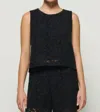 Nation Ltd Sheri Lace Tank Top In Jet Black In Black