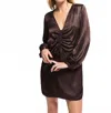 Nation Ltd Shirred Silk Dress In Coffee In Brown