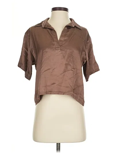 Pre-owned Nation Ltd Short Sleeve Blouse In Brown