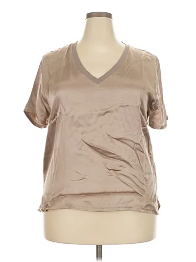 Pre-owned Nation Ltd Short Sleeve Blouse In Brown