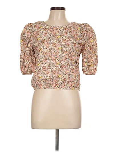 Pre-owned Nation Ltd Short Sleeve Blouse In Gold