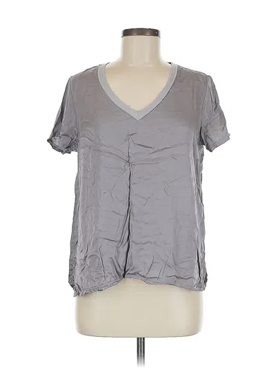Pre-owned Nation Ltd Short Sleeve Blouse In Gray