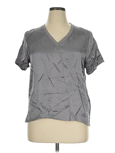 Pre-owned Nation Ltd Short Sleeve Blouse In Gray