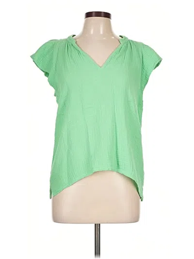Pre-owned Nation Ltd Short Sleeve Blouse In Green