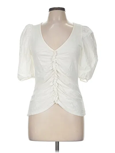 Pre-owned Nation Ltd Short Sleeve Blouse In Ivory