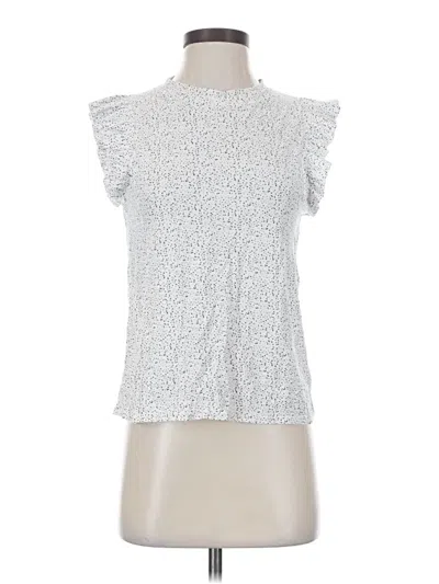 Pre-owned Nation Ltd Short Sleeve Blouse In Silver