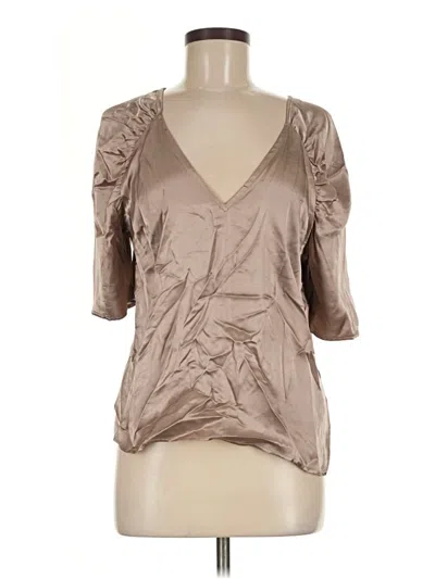 Pre-owned Nation Ltd Short Sleeve Blouse In Tan