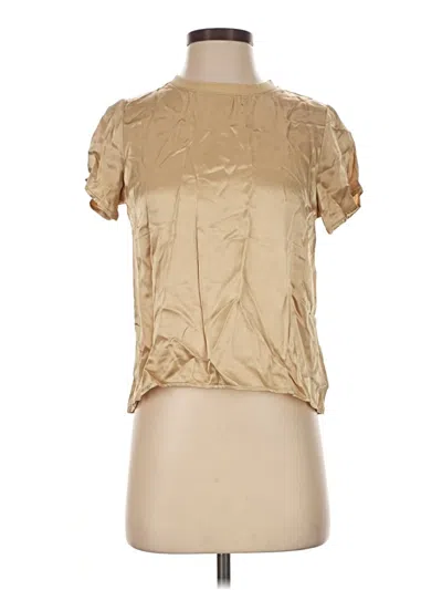 Pre-owned Nation Ltd Short Sleeve Blouse In Tan
