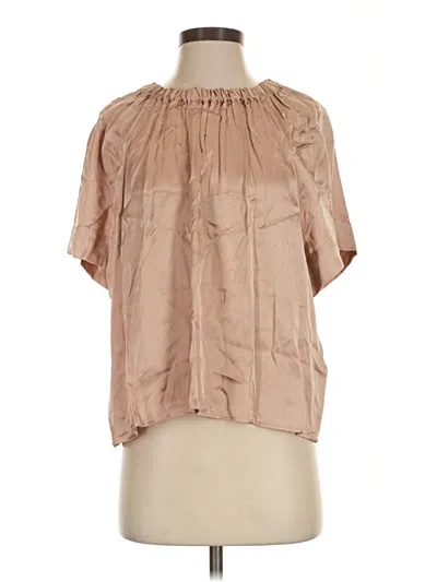 Pre-owned Nation Ltd Short Sleeve Blouse In Tan