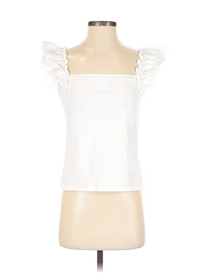 Pre-owned Nation Ltd Short Sleeve Blouse In White