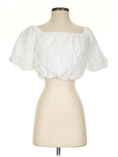 Pre-owned Nation Ltd Short Sleeve Blouse In White
